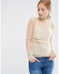Asos Lace Top With High Neck