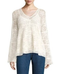 See by Chloe Plisse Lace Blouse