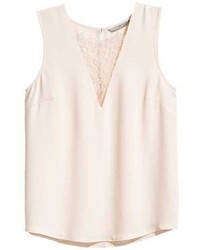 H&M V Neck Blouse With Lace