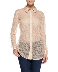 Equipment Reese Clean Long Sleeve Lace Blouse