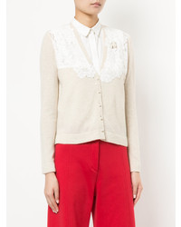 Onefifteen Lace Patch V Neck Cardigan