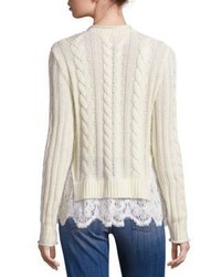 Love Sam Lace Hem Wool Cashmere Sweater