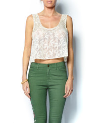 Ark & Co Beaded Lace Crop Top