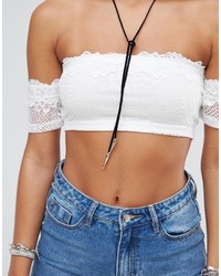 PrettyLittleThing Lace Bandeau Crop Top
