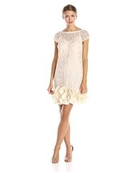 Jessica Simpson Short Sleeve Lace Ruffle Hem Dress