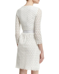 Diane von Furstenberg Nolly Cotton Honeycomb A Line Dress Ivory