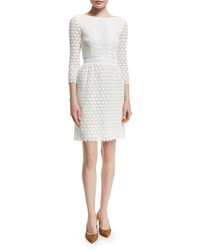 Diane von Furstenberg Nolly Cotton Honeycomb A Line Dress Ivory