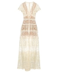 Elie Saab Butterfly Sleeved Lace Panelled Gown