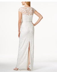 Adrianna Papell Cap Sleeve Illusion Lace Gown