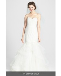 Amsale Carson French Lace Tulle Mermaid Wedding Dress