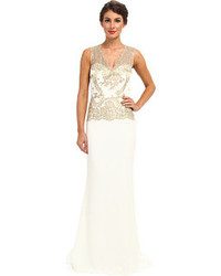 Badgley Mischka Gold Lace Gown
