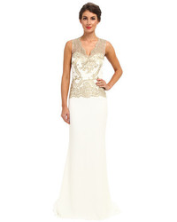 Badgley Mischka Gold Lace Gown