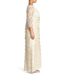 Adrianna Papell Lace Bodice Empire Gown