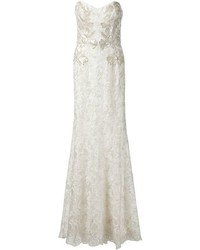 Marchesa Notte Strapless Lace Bridal Gown