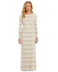 Jessica Howard Striped Lace Sheath Gown