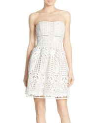 Adelyn Rae Adelyn R Strapless Lace Fit Flare Dress