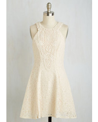 City Triangles Lace Time Continuum Dress In Ivory
