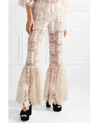 Anna Sui Guipure Lace Flared Pants