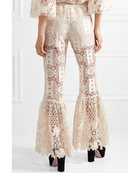 Anna Sui Guipure Lace Flared Pants