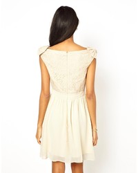 Little Mistress Prom Dress With Lace Bardot Top