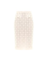 BURBERRY PRORSUM Lace Peplum Pencil Skirt