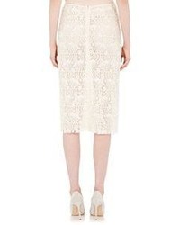 Nina Ricci Guipure Lace Pencil Skirt White