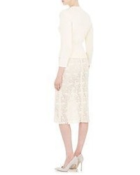 Nina Ricci Guipure Lace Pencil Skirt White