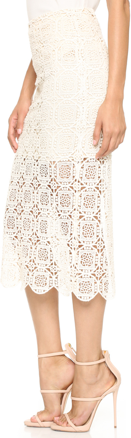 Alice + Olivia Khiara Sheer Pencil Skirt, $288 | shopbop.com | Lookastic