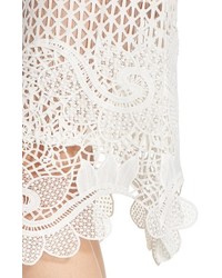 Elliatt Musing Illusion Lace Sheath Dress Size Large White