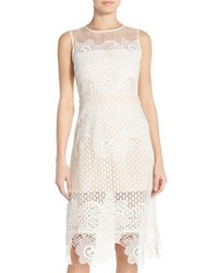 Elliatt Musing Illusion Lace Sheath Dress Size Large White