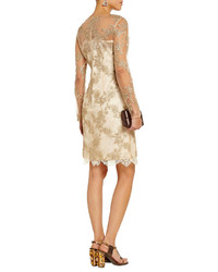 Marchesa Notte Embroidered Tulle And Lace Dress