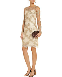 Marchesa Notte Embroidered Tulle And Lace Dress