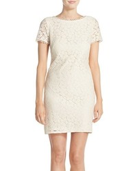 Adrianna Papell Petite Short Sleeve Lace Shift Dress