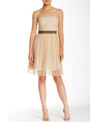 Ryu Strapless Pleated Lace Dress
