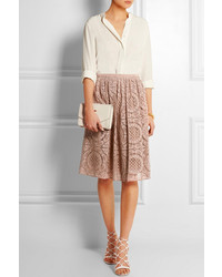 Burberry London Cotton Blend Lace Skirt
