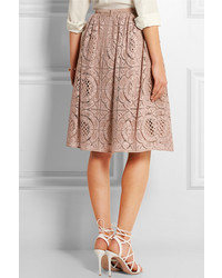 Burberry London Cotton Blend Lace Skirt