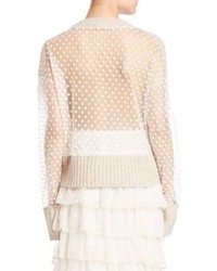 See by Chloe Lace Ribbed Pullover