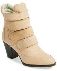 Beige Leather Ankle Boots