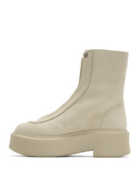 The Row Beige Zipped Boots