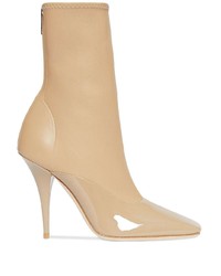 Burberry Lambskin And Patent Leather Ankle Boots
