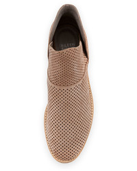 Eileen Fisher Leaf Perforated Leather Bootie Neutral Pattern