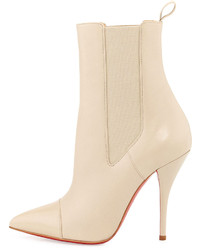 Christian Louboutin Tucson Cap Toe Red Sole Bootie Nude