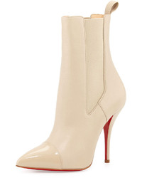 Christian Louboutin Tucson Cap Toe Red Sole Bootie Nude