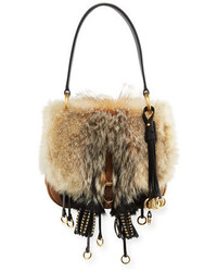 Prada Crosaire Fox Fur Shoulder Bag