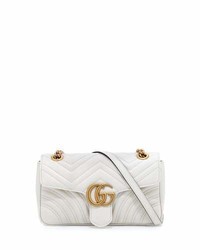 Gucci Gg Marmont Small Matelass Shoulder Bag White