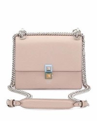 Fendi Kan I Mini Leather Chain Shoulder Bag Beige