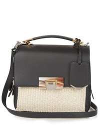 Balenciaga Le Dix Soft Mini Leather And Raffia Bag
