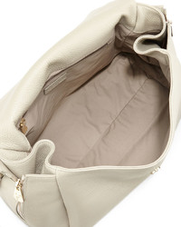 Versace Pebbled Leather Satchel Bag Gray