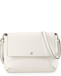 Tory Burch Robinson Leather Messenger Bag New Ivory