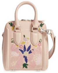 Alexander McQueen Small Heroine Flower Embroidered Leather Satchel None